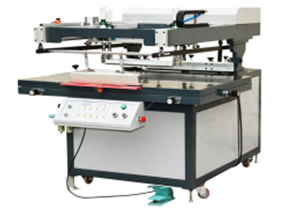 Oblique arm screen printing machine