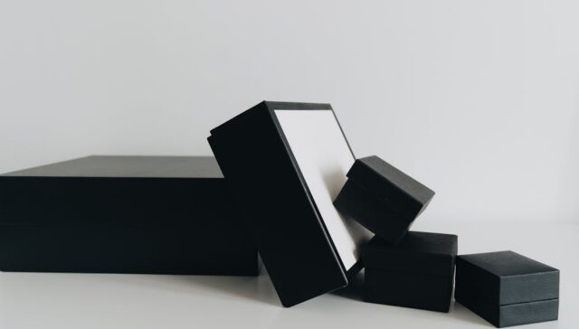 custom printed cardboard boxes stacked with company branding