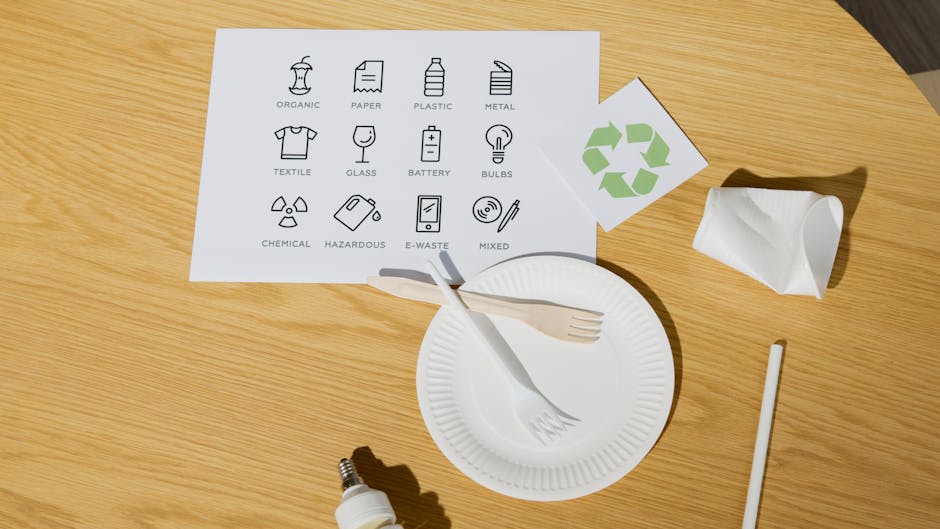 recycling symbol on eco packaging biodegradable materials