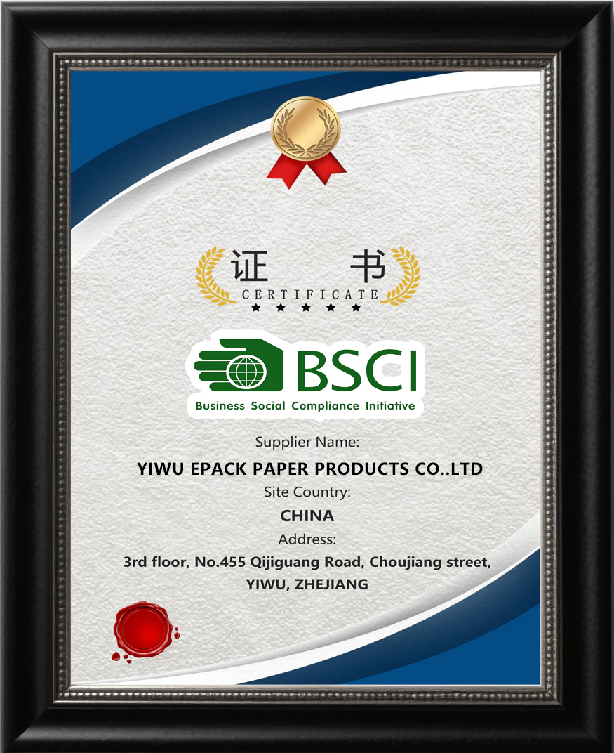 framed bsci certificate